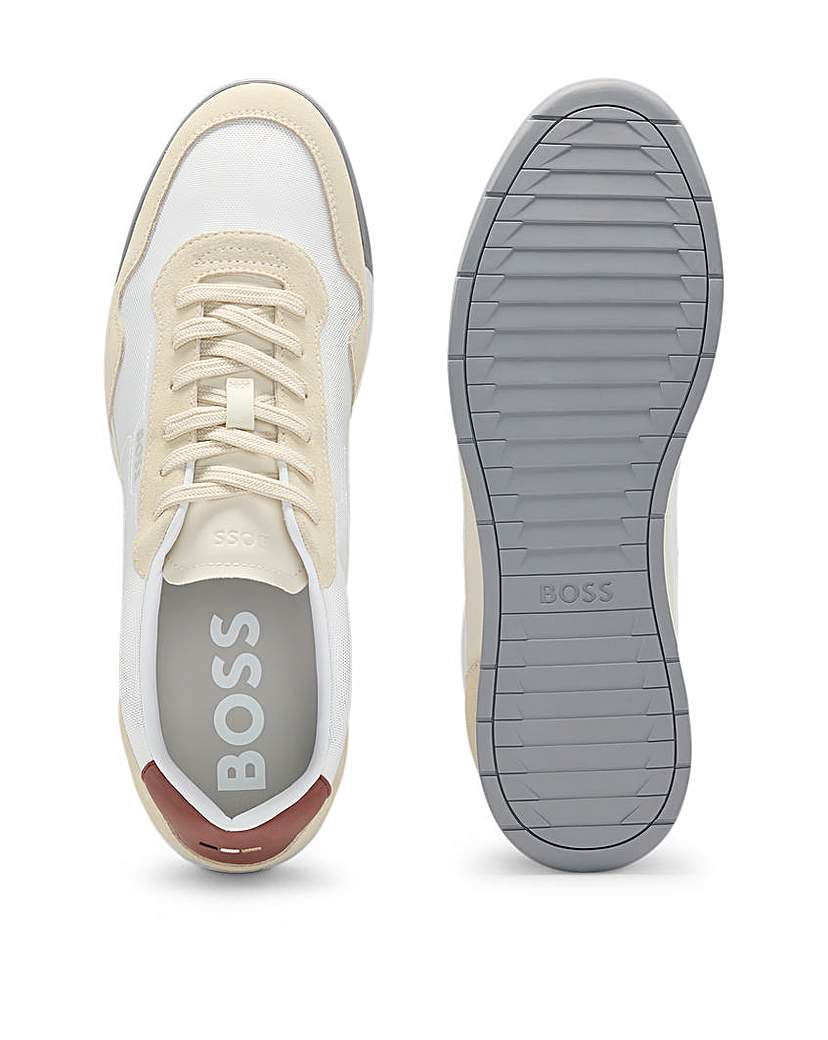 BOSS Titanium Suede & Leather Trainer