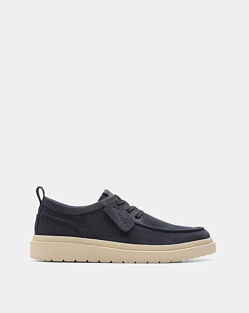 New In - Clarks Polden Moc Shoe - Navy Suede