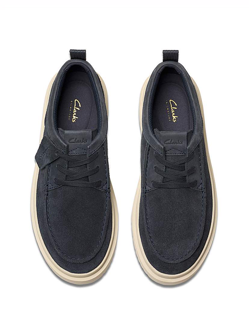 Clarks Polden Moc Shoe - Navy Suede