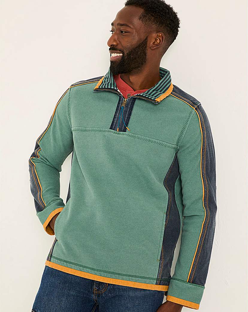 Fatface Airlie Panel Sweatshirt - Green