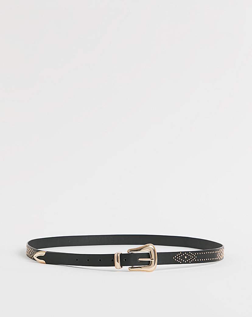 Black Studded Western Detail Belt