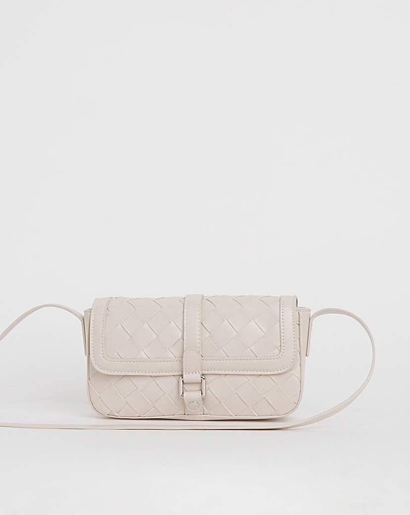 Ecru Woven Crossbody Bag