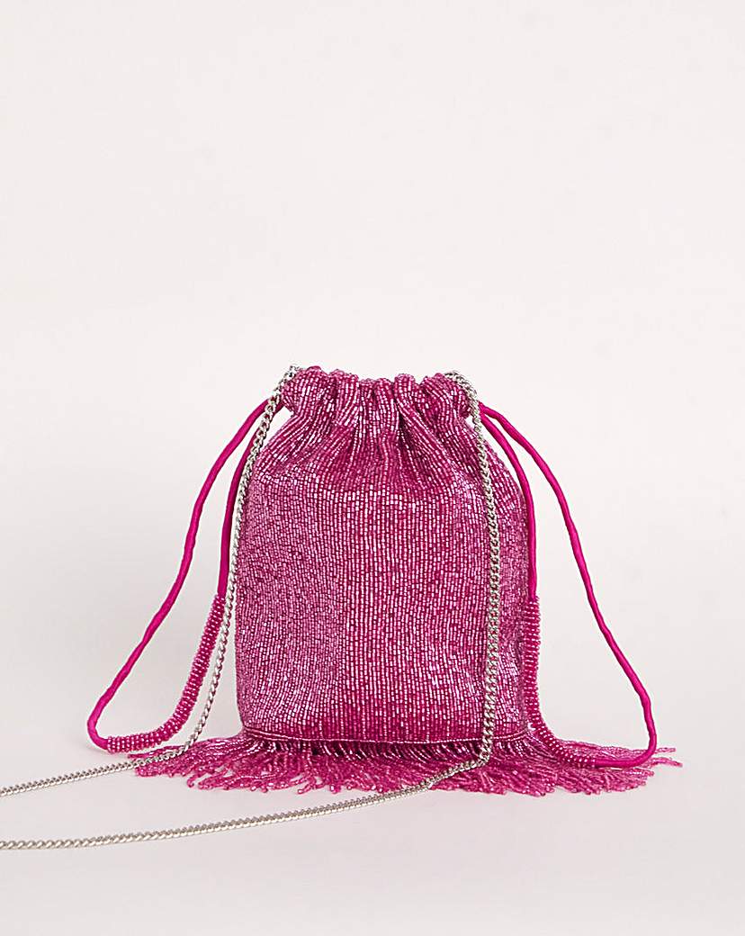 Pink Embellished Pouch Bag