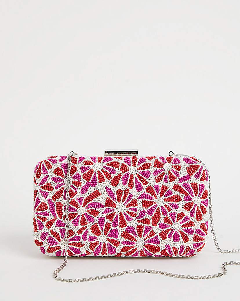 Joanna Hope Floral Beaded Clutch Bag