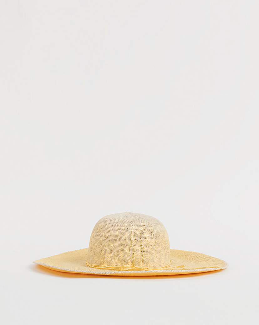 Lemon Ombre Wide Brim Straw Hat