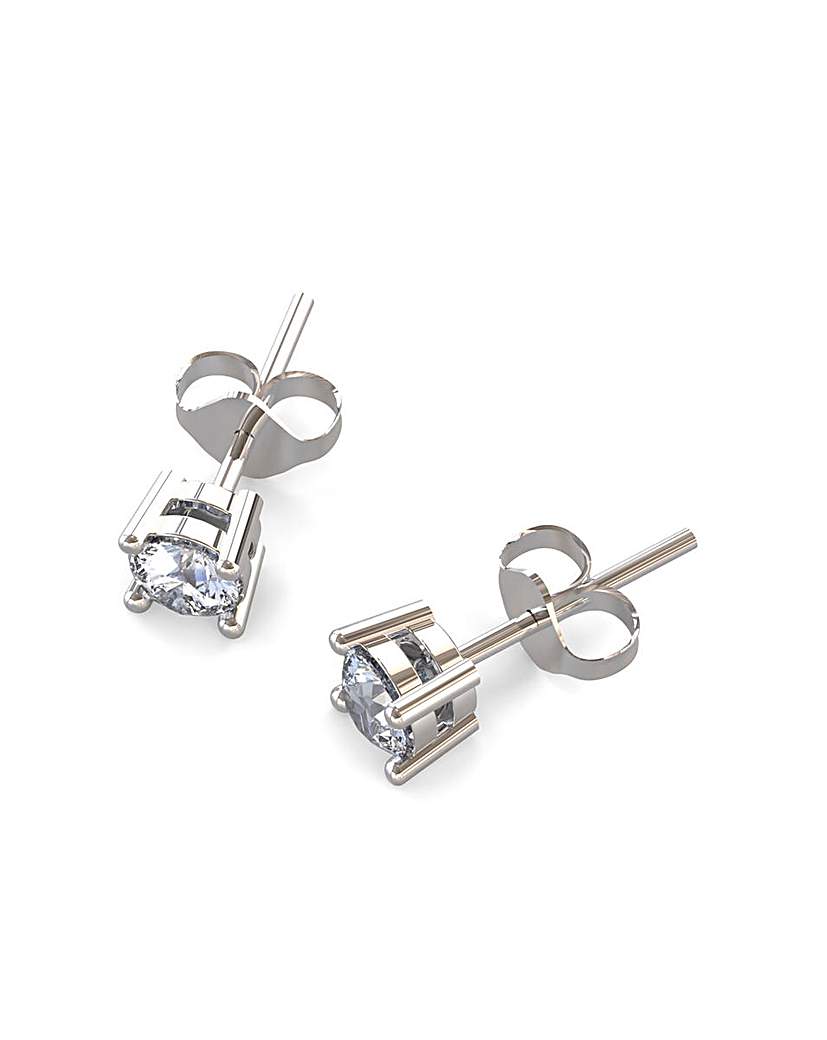 9ct White Gold Moissanite Stud Earrings