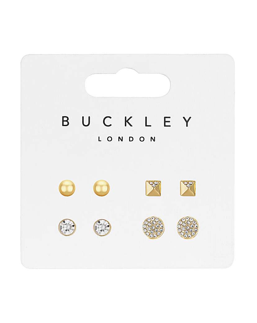 Buckley Gold 4 Pack Earring Set