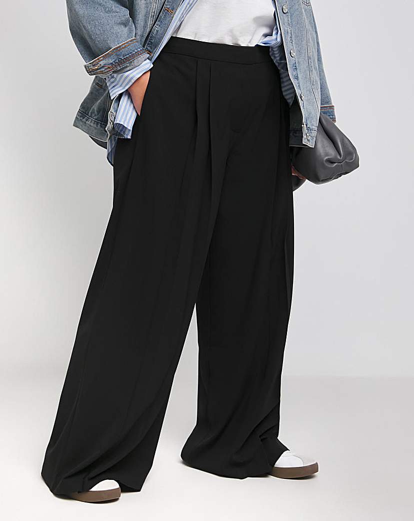 Black Magisculpt Wide Leg Long Trousers