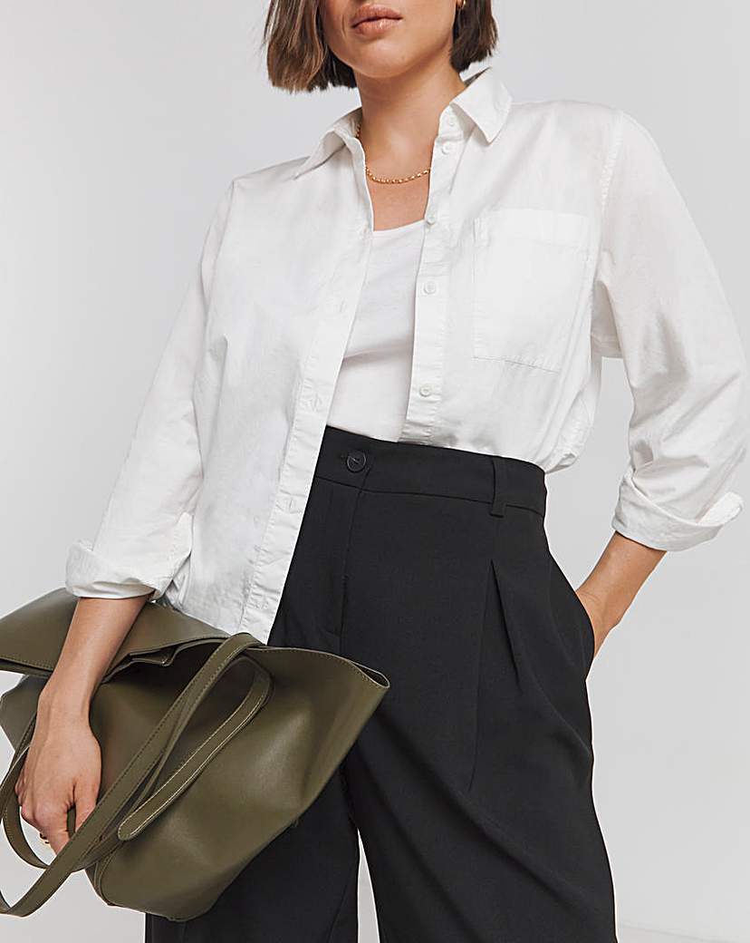 Black Pleated Wide Leg Trouser