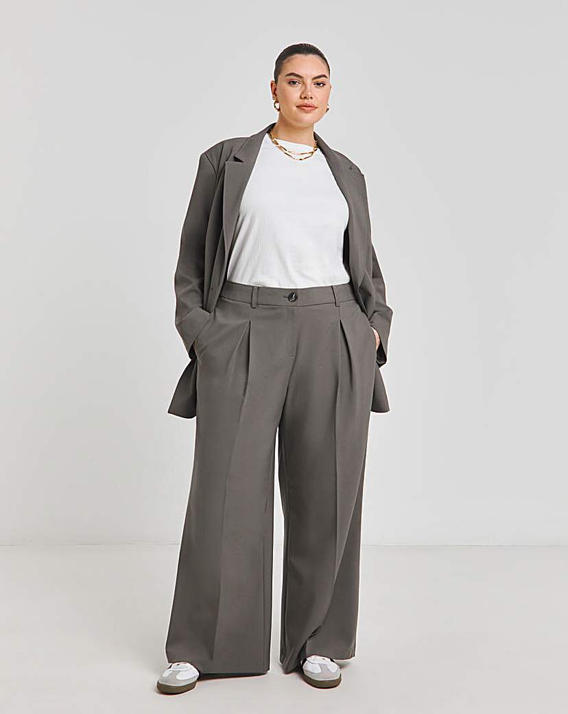 Charcoal Wide Leg Trousers