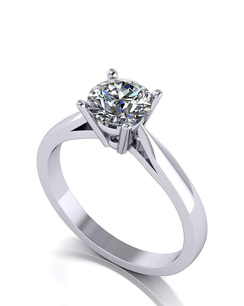 Moissanite Platinum Solitaire Ring