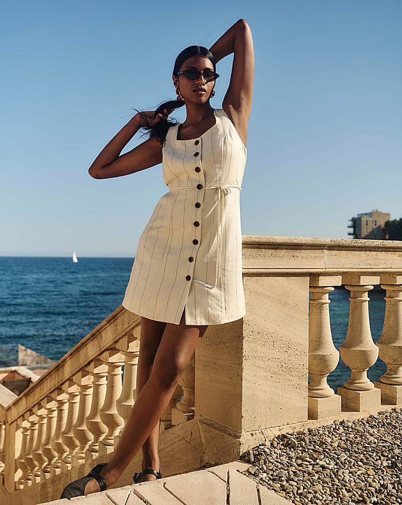 Premium Linen Look Tailored Dress
