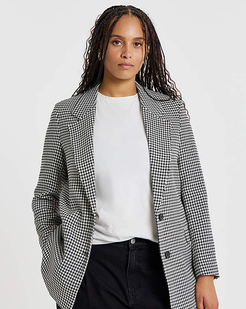 New In - Houndstooth Single Breasted Blazer
