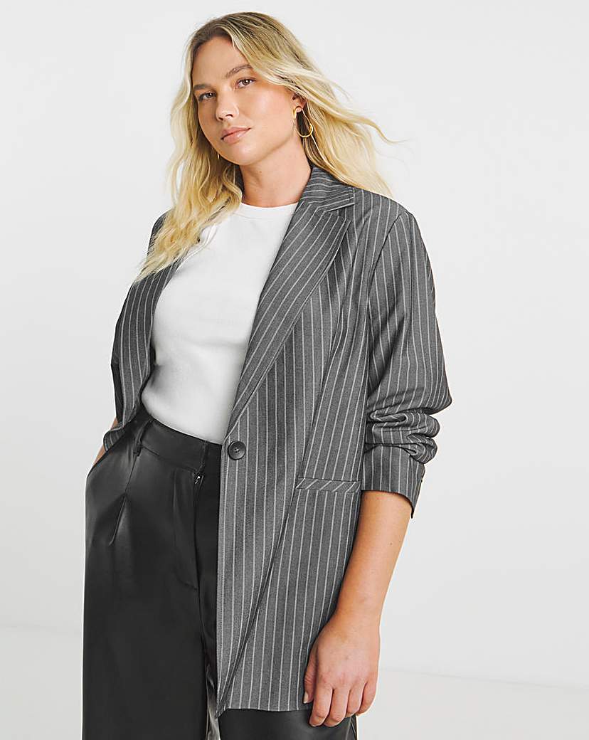 New In - Simply Be Oversized Pinstripe Blazer