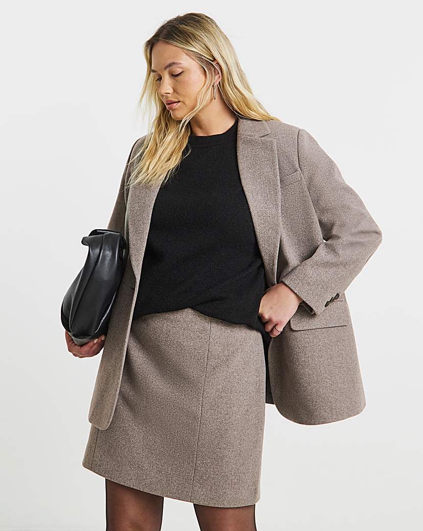 New In - Simply Be Wool Look Mini Skirt