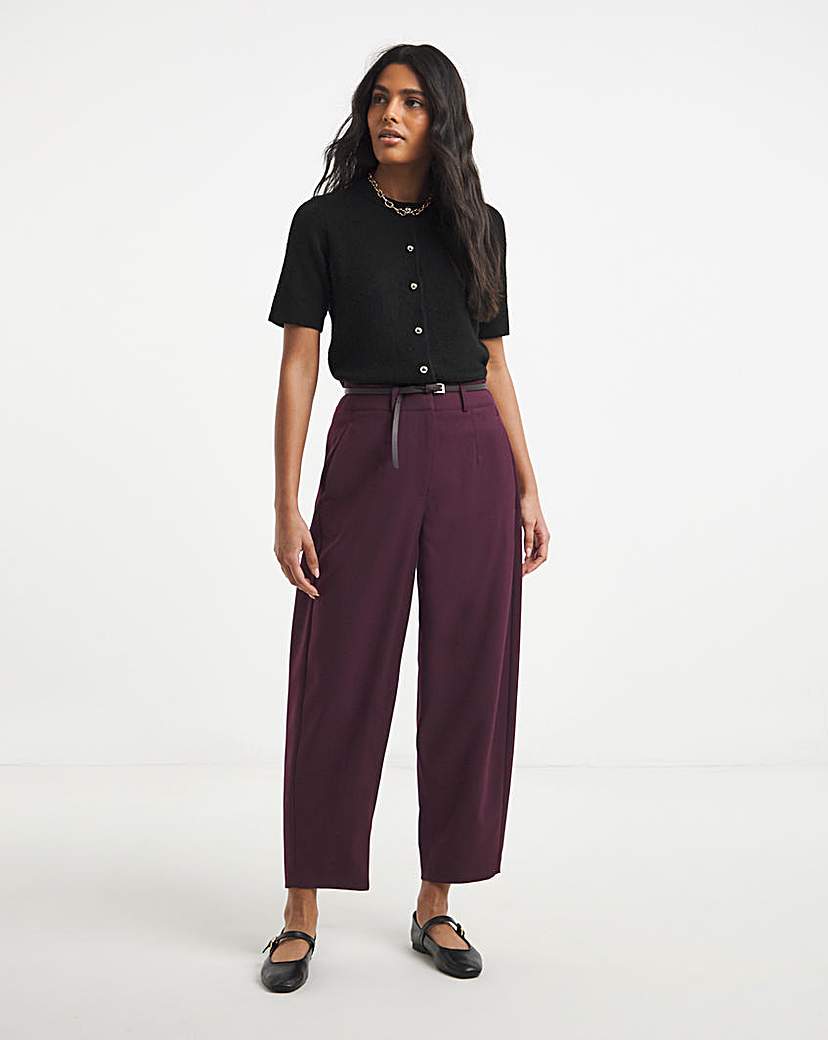Simply Be Aubergine Barrel Leg Trouser