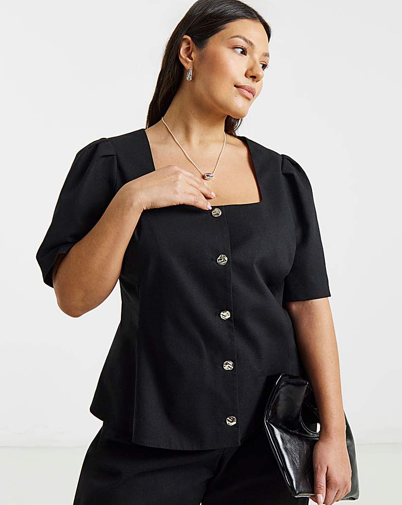 Simply Be Black Peplum Blazer Black Simply …