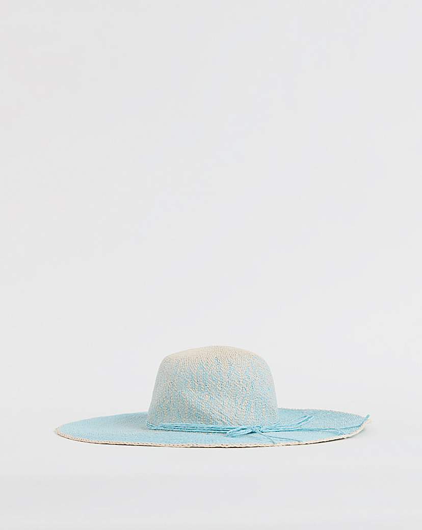 Blue Ombre Wide Brim Straw Hat