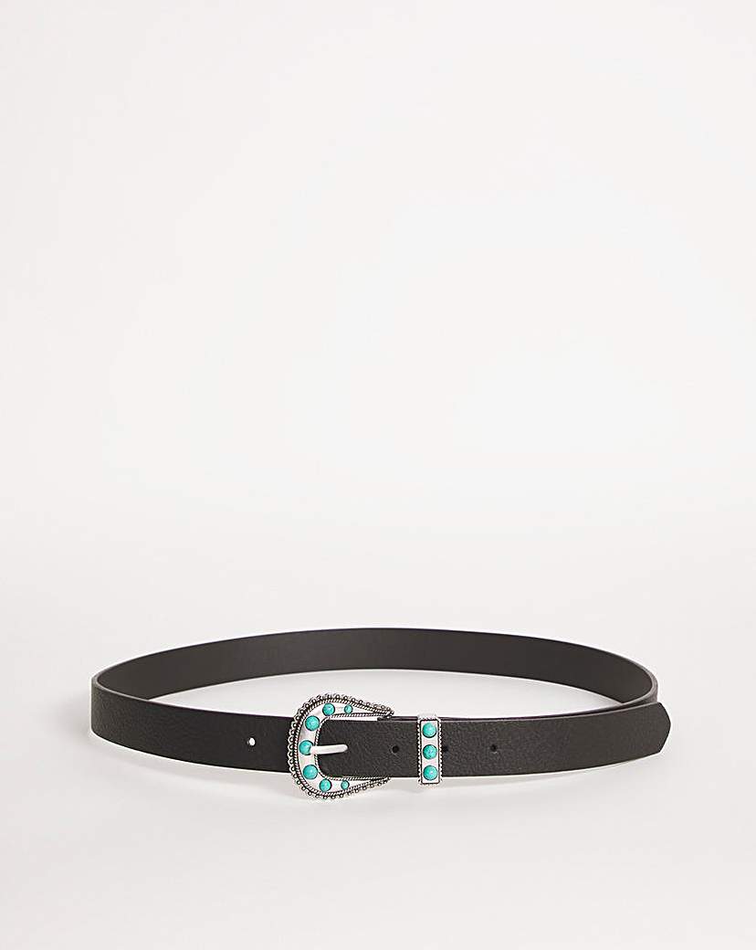 Western Coloured Stone Detail Belt