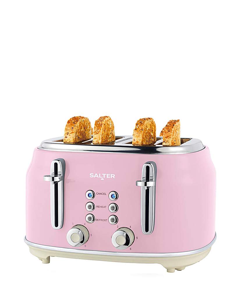 Salter Retro 4 Slice Pink Toaster