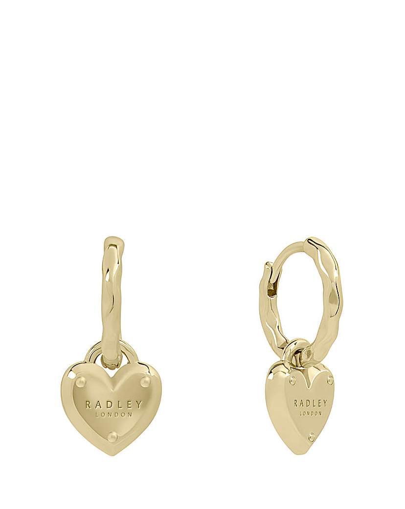 Radley Padlock Heart Charm Hoop Earrings