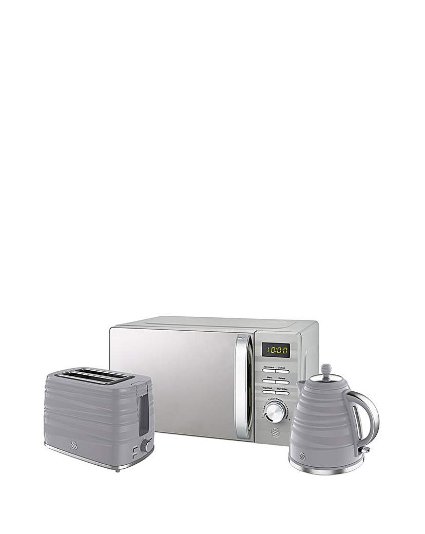 Swan Grey Kettle, Toaster & Microwave