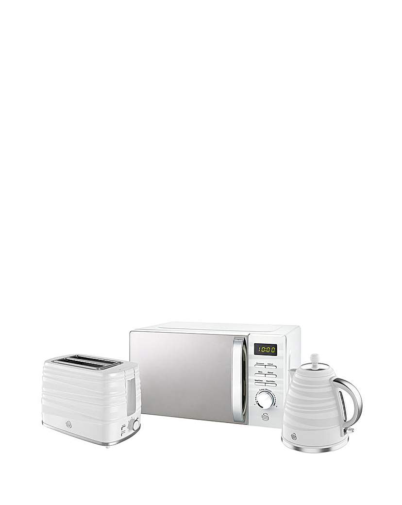 Swan White Kettle, Toaster & Microwave