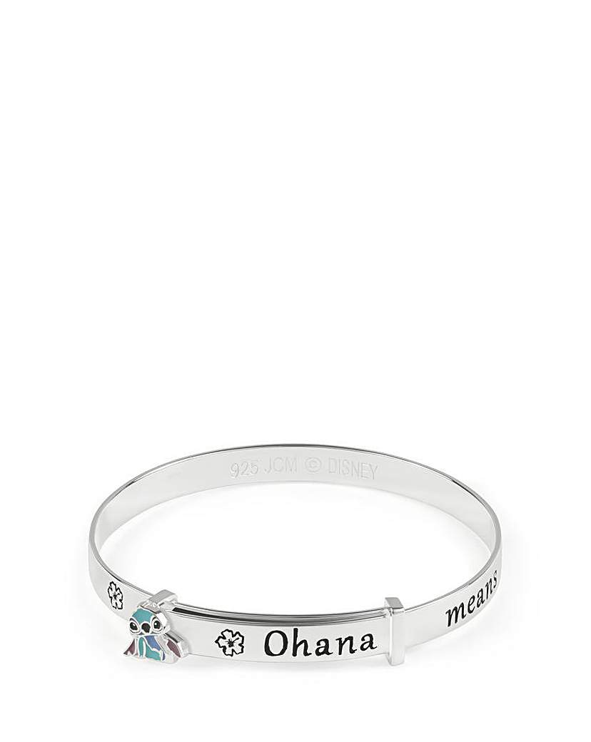 Silver Ohana Means Family Bangle