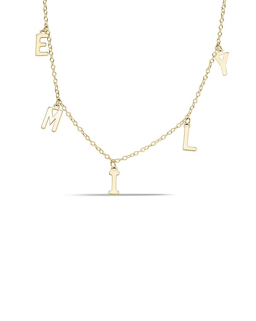 9 Carat Gold Hanging Name Necklace
