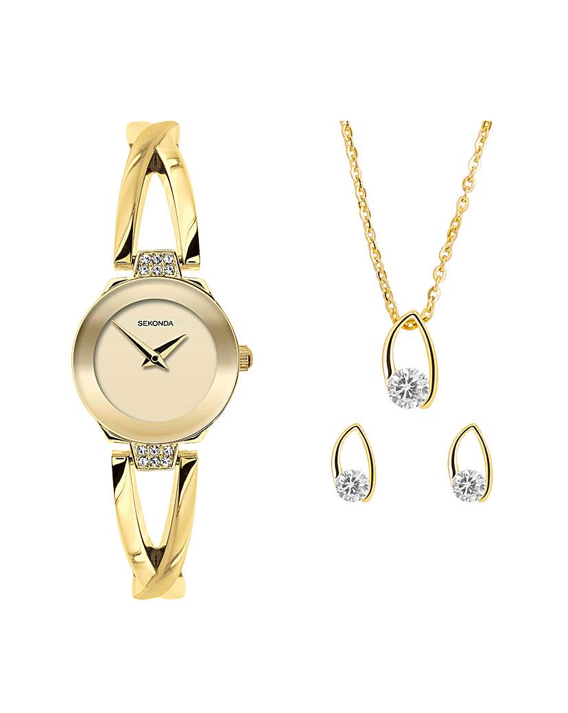 Sekonda Ladies Gold Bracelet Watch Set