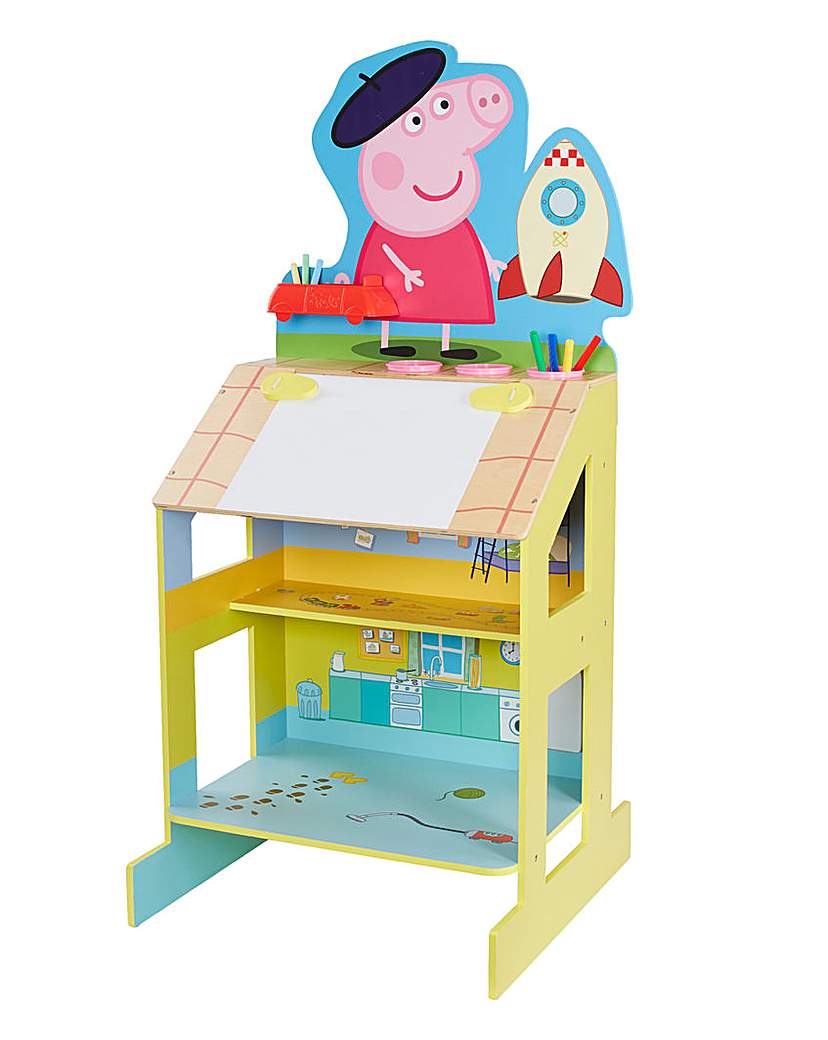 peppa pig play & draw wooden easel