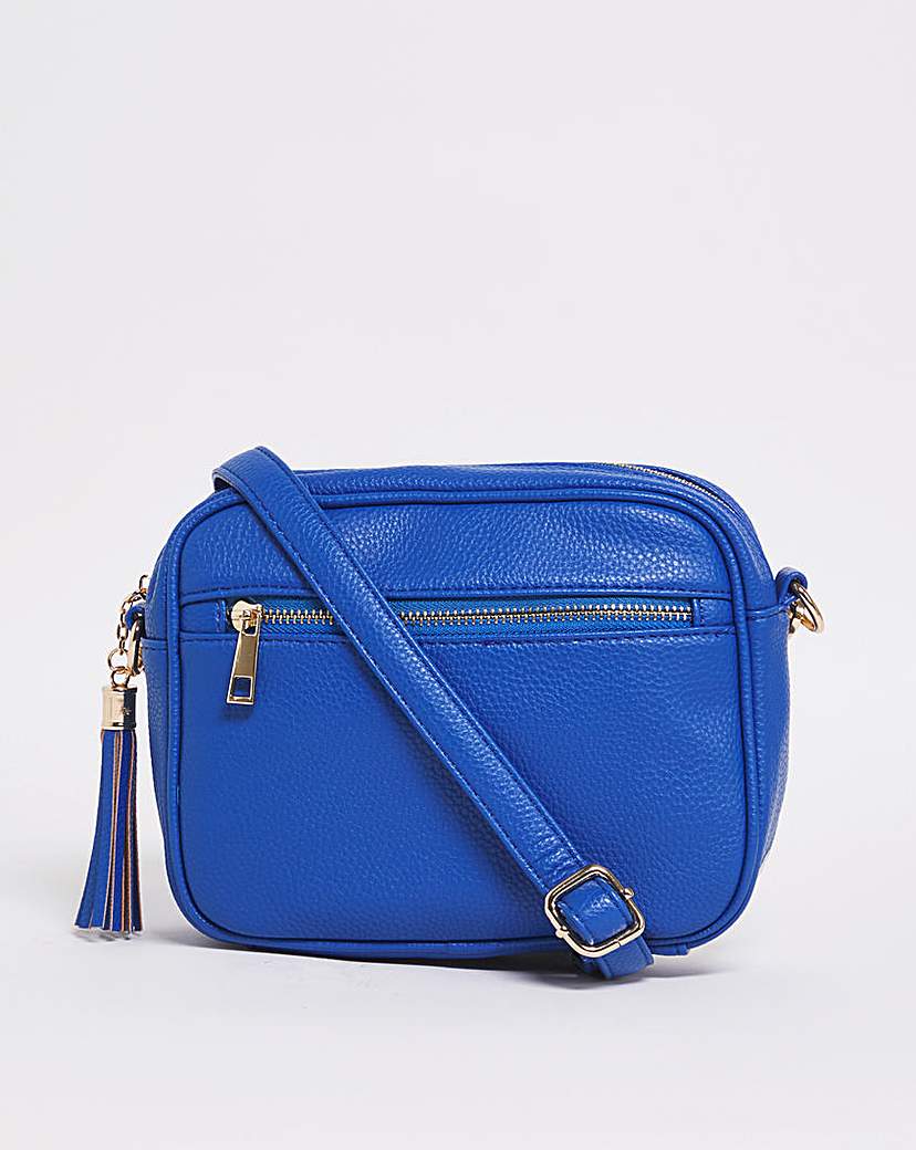 Blue Zip Detail Across Body Camera Bag