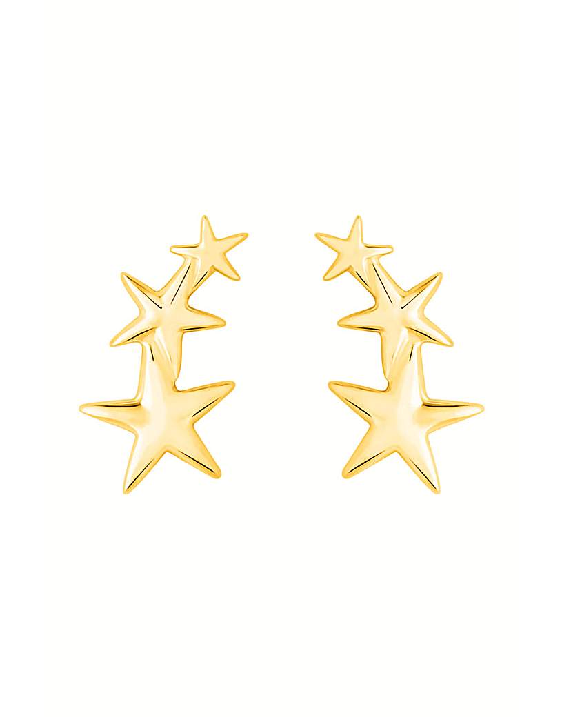 Simply Silver Mini Star Climber Earrings