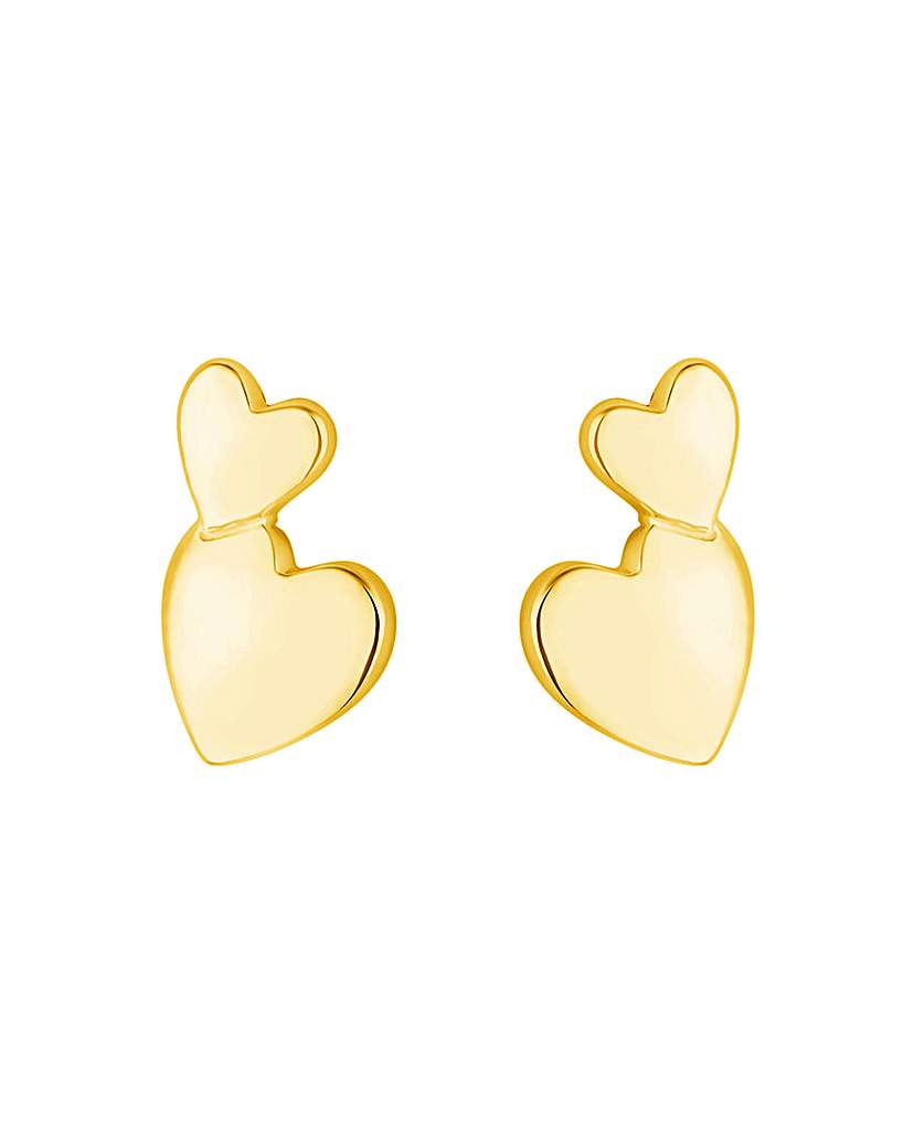 Simply Silver Mini Double Heart Earrings