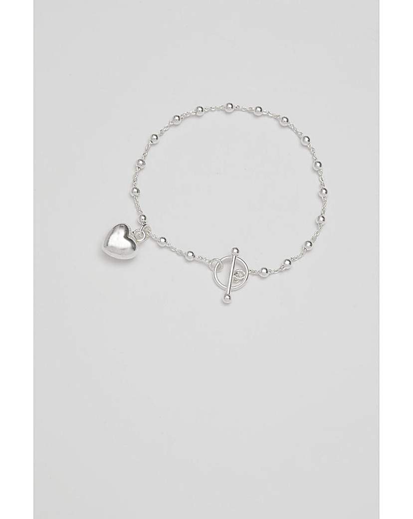 Simply Silver Puff Heart Bracelet