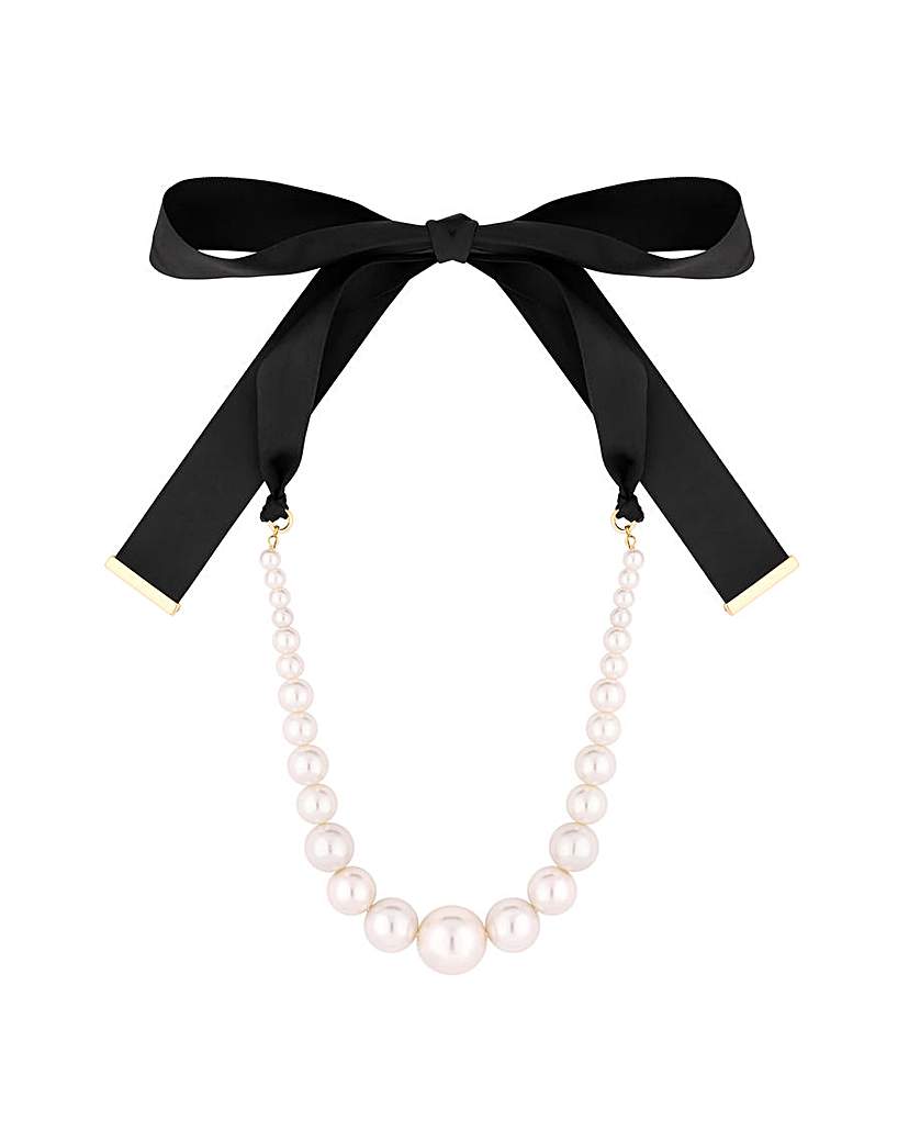 Mood Pearl Ribbon Necklace