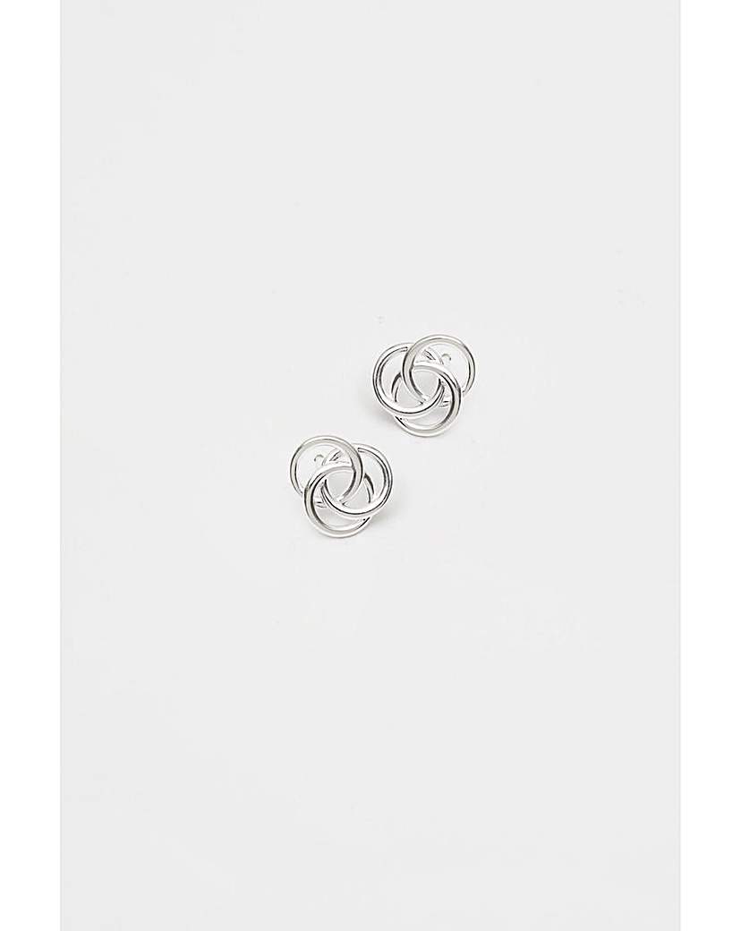 simply silver knot stud earrings