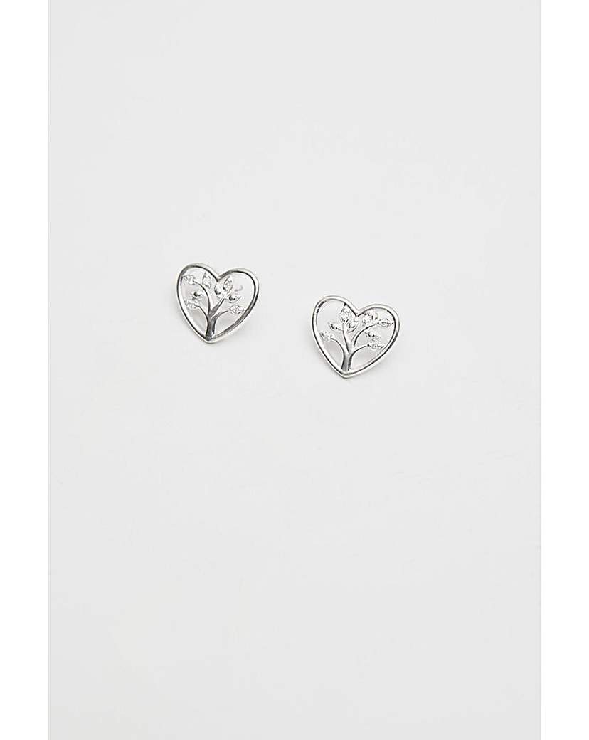 Simply Silver TOL Heart Earrings