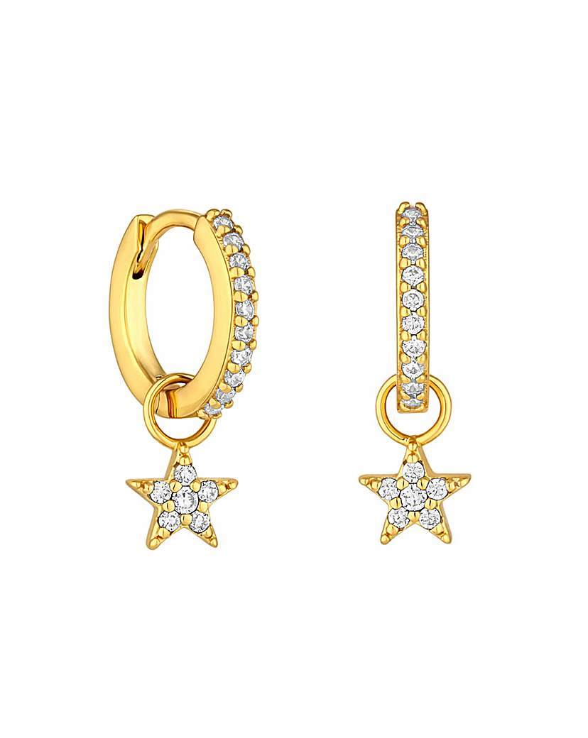 Inicio Recycled CZ Star Huggie Earrings