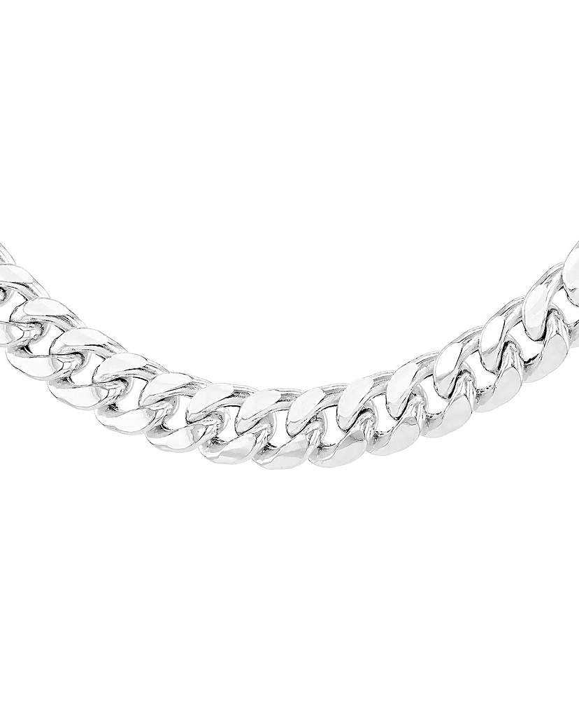 Sterling Silver Rounded Cuban Chain