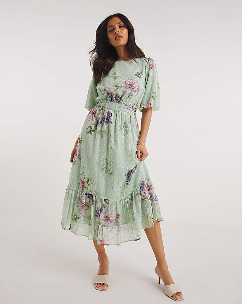 Joanna Hope Printed Dobby Tea Dress