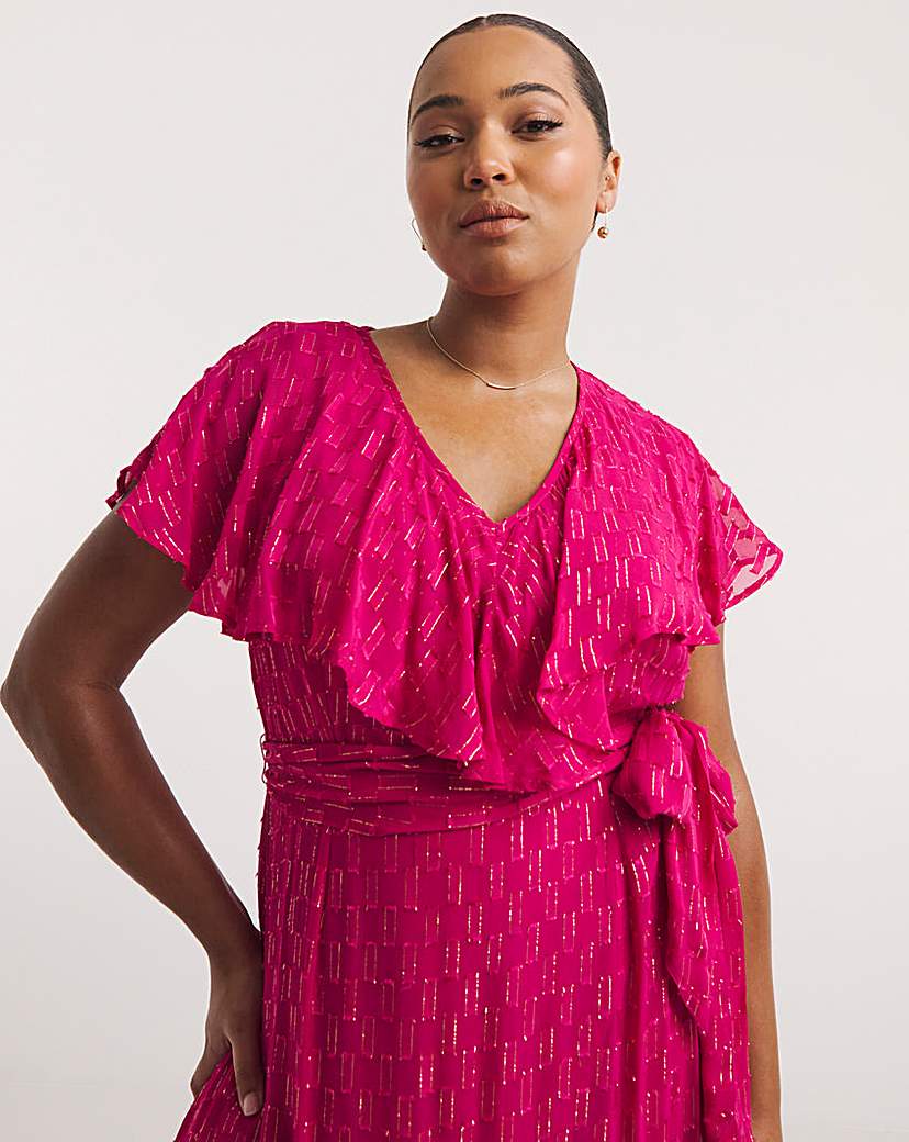 Joanna Hope Pink Dobby Maxi Dress