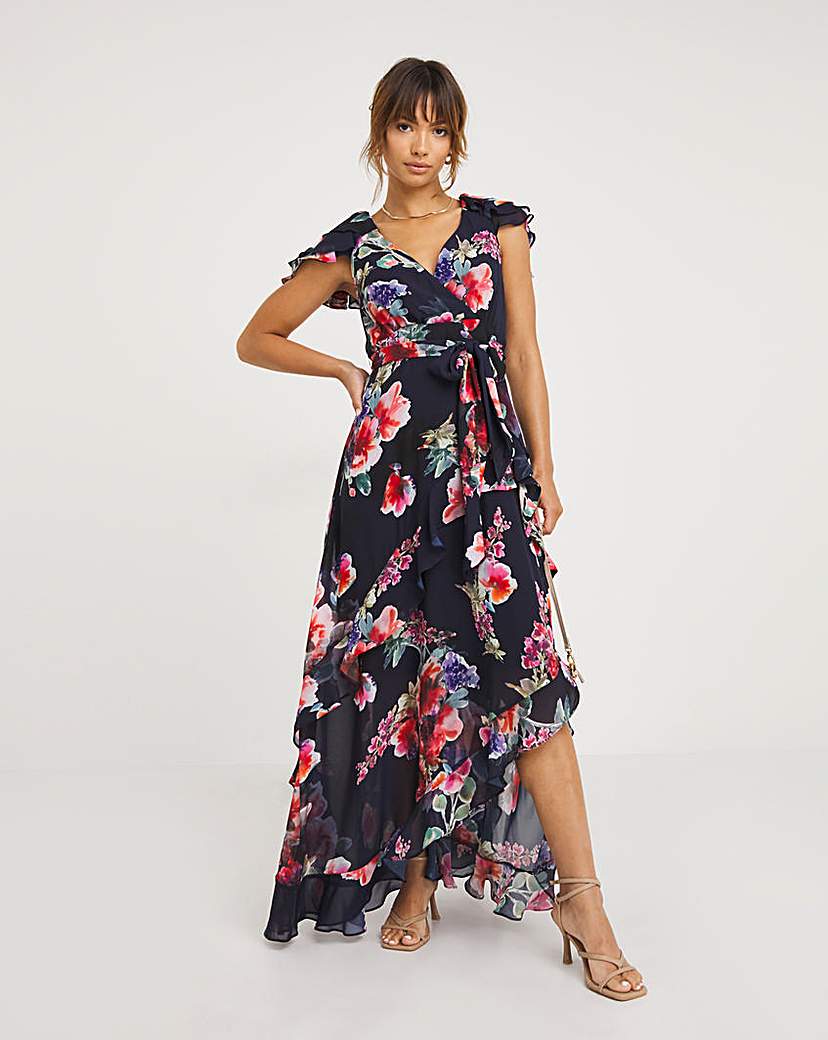 Joanna Hope Floral Ruffle Maxi Dress