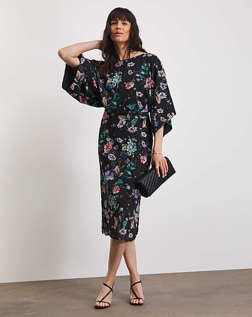 Joanna Hope Printed Batwing Midi Dress