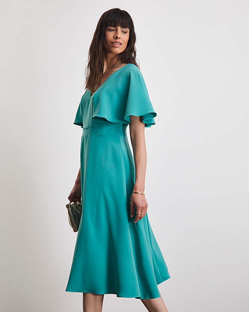 Joanna Hope Green Angel Sleeve Dress