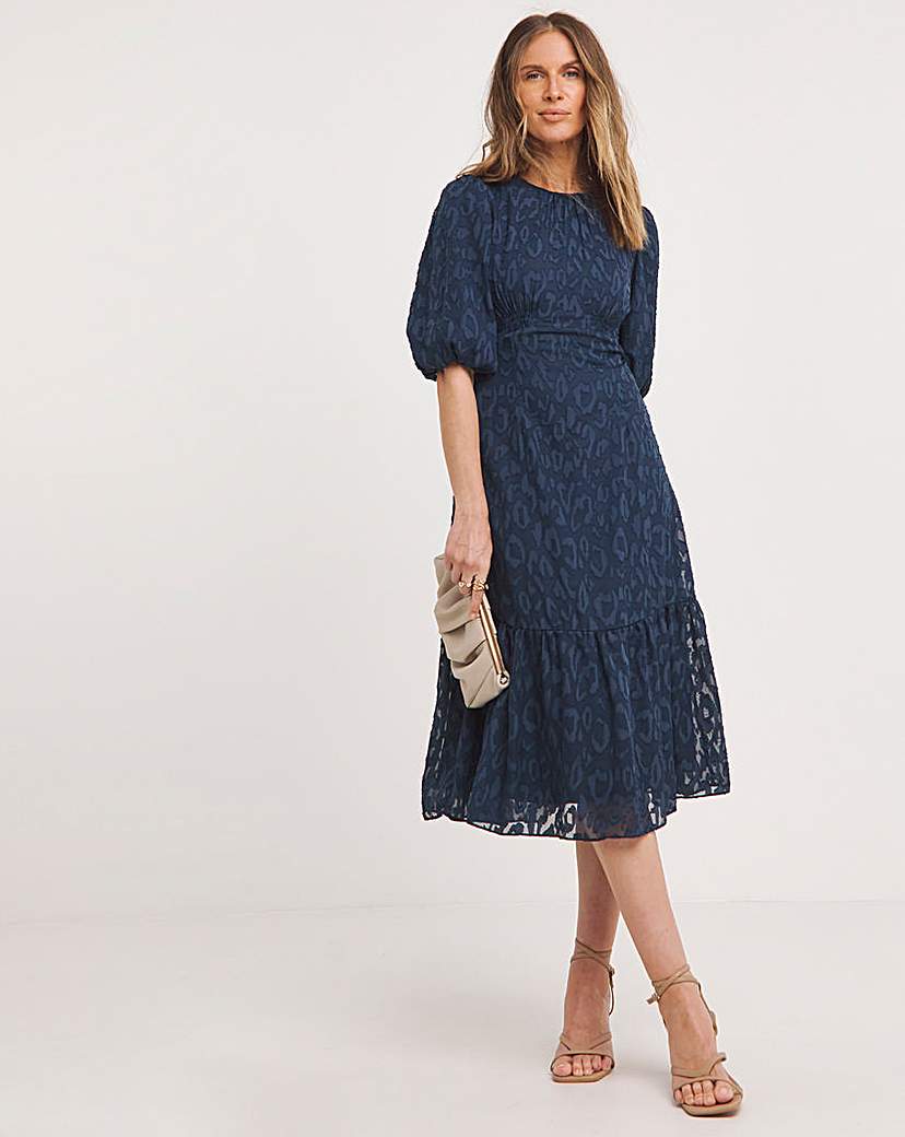 Joanna Hope Burnout Bubble Sleeve Dress