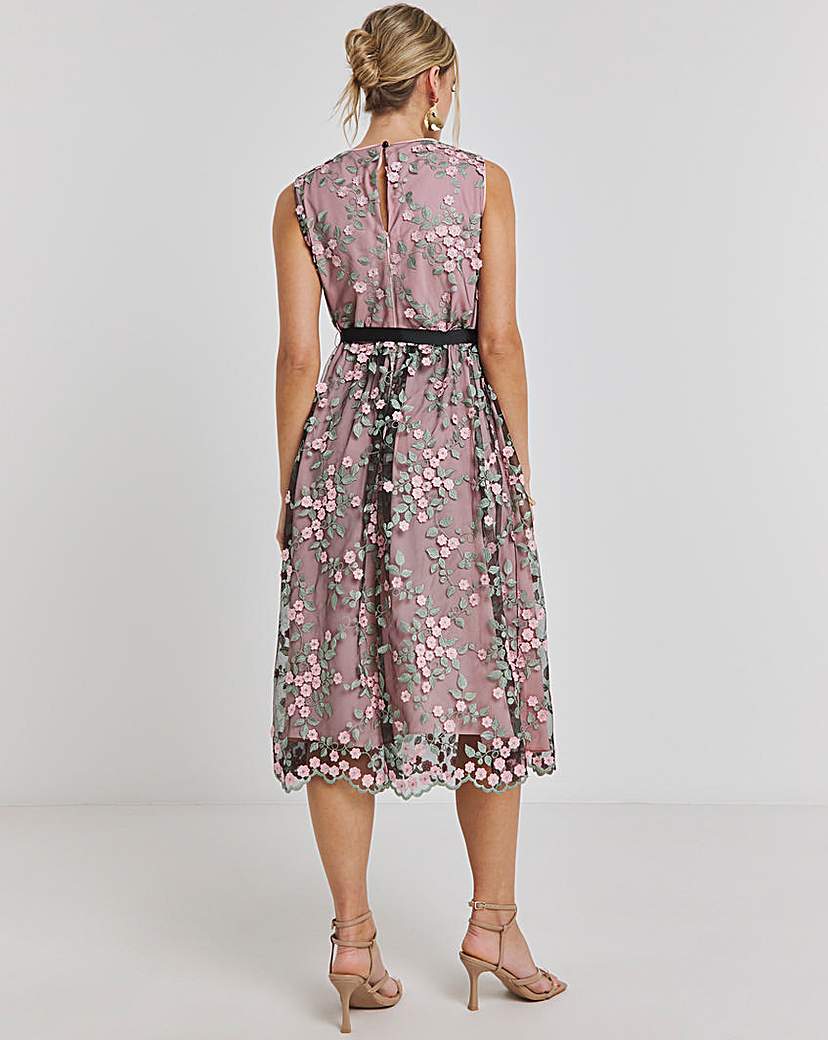 Joanna Hope Floral Mesh Prom Dress