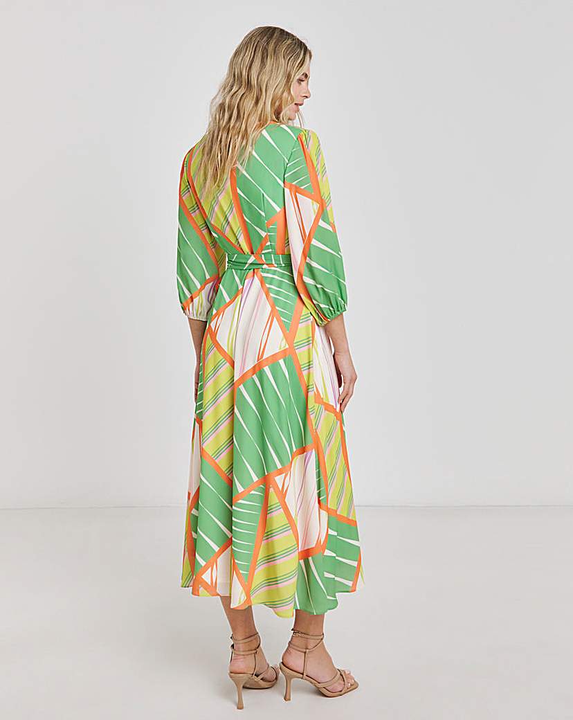 Joanna Hope Printed Wrap Midi Dress