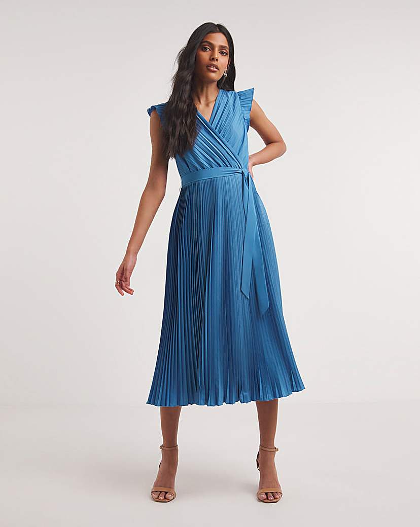 Joanna Hope Pleated Belted Midi Dress