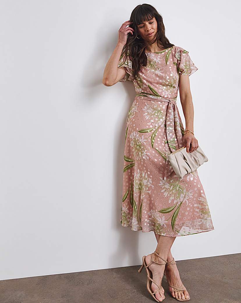 Joanna Hope Frill Sleeve Printed Dress